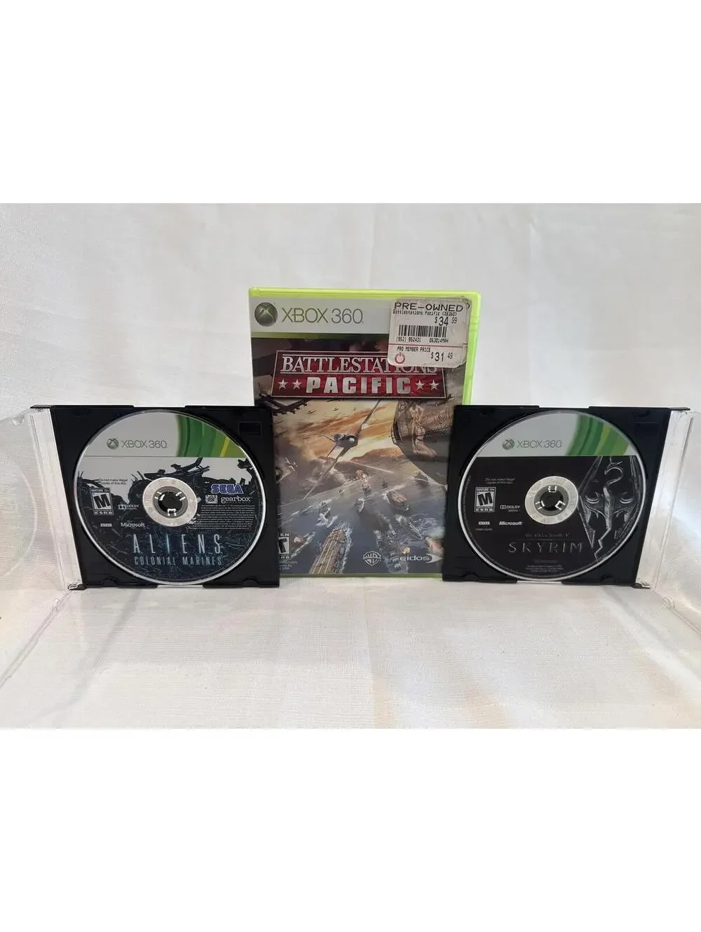 Xbox 360 Game Lot: Battlestations: Pacific, Aliens: Colonial Marines, Skyrim
